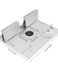 Top Shelf Aluminum Alloy Router Table Insert Plate Slick Surface Precision Fit Milling Base, 9.45x7.87inch, ideal for trimmers.