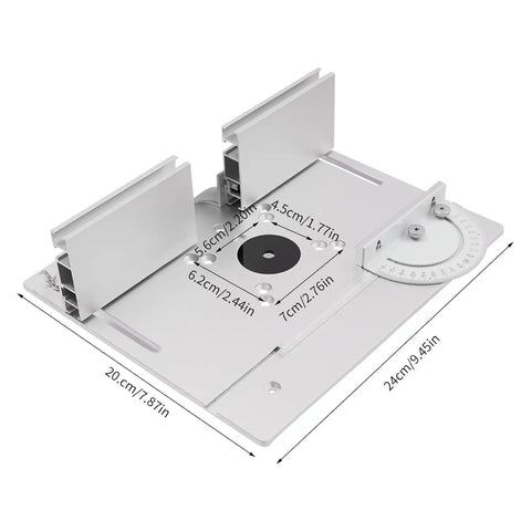 Top Shelf Aluminum Alloy Router Table Insert Plate Slick Surface Precision Fit Milling Base, 9.45x7.87inch, ideal for trimmers.
