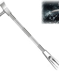 30 Inch Halligan Tool For Emergency Breaching And Rescue Use, Heavy Duty Forged 45 Gauge Steel Halligan Bar With Lever Design