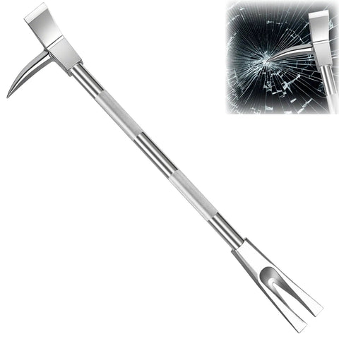 30 Inch Halligan Tool For Emergency Breaching And Rescue Use, Heavy Duty Forged 45 Gauge Steel Halligan Bar With Lever Design