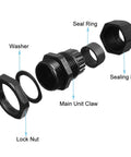 Exploded view of 40 Pieces Premium Nylon PG7 Cable Glands Adjustable 3 To 6.5mm IP68 Weatherproof Gland Joints With Gaskets Kit components.