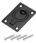 Flush Pull Ring Handle 2-1/2 To 1-3/4 Inch Square Recessed Door Pull Marine Grade 316 Stainless Steel Black Finish with screws