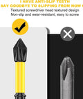 Super Sleek 6 Pc Magnetic Drill Bit Set With Quick Change Screwdriver Bits In 4 Sizes Made From Gritty S2 Steel For Tough Home Repairs And Jobsite Projects That Need A Reliable Anti Slip Grip For All Your DIY Adventures. Anti-slip textured S2 steel screwdriver bit comparison
