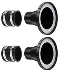 Heavy Duty Magnetic Dust Collection Coupler With Steel Ring No Sweat Quick Connect Adapter For 2.5 Inch Shop Hoses showing two flexible couplers and steel ring adapters.