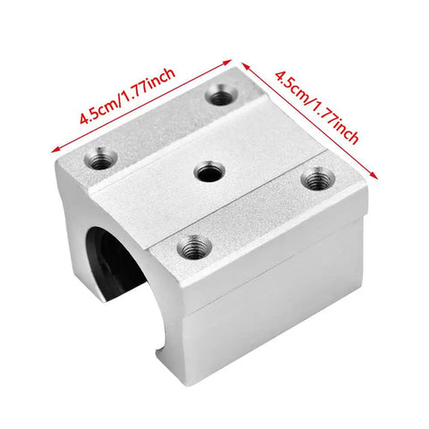 SBR16UU 16mm Aluminum Linear Ball Bearing Slide Block With Chrome Plated Rod, 4.5cm size, ideal for CNC machines and DIY builds.