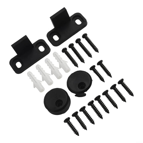 Components of Heavy Duty Sliding Barn Door Hardware Kit For Cabinet Doors including screws and guides