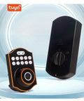 No Sweat Smart Fingerprint Door Lock Featuring Keyless Entry Deadbolt And Electronic Touchscreen side view with keypad design.