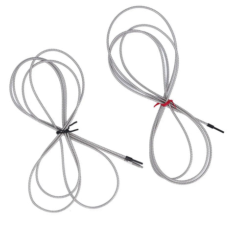 Two Pack Transmissive Fiber Optic Sensor Built For Brutal Heat With 0 To 2100mm Detection Range And 300C Temp Tolerance Ideal Replacement For FU 84C In Industrial Automation, two braided sensor cables