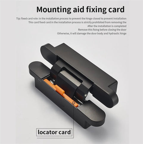 Heavy Duty Concealed Door Hinges With Silent Ball Bearings For Smooth 180 Degree Swing And Rock Solid Kitchen Cabinet Mounting In All Season Matte Black Finish, installation aid fixing card.