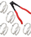 CV Boot Clamp Pliers Kit With 10 Stainless Steel Crimp Bands, Adjustable Small And Large Universal Drive Shaft Boot Clamps