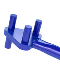 Close-up of Bon Tool 3 Pin Rebar Bender Handle with tubular steel design and three bend pins for bending 5/8 inch reinforcement rod.