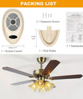 Ceiling Fan Remote Control Replacement With Three Speed Settings And Light Dimmer Learn Key 3039MHz Includes Wall Holder shown with packaging.