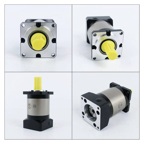 Beefy Planetary Gearbox Motor Reducer 5 to 1 and 10 to 1 Dual Ratios for Frame60 Servo Motor or Nema24 Stepper, four angles view