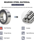 6005-2RS Double Rubber Sealed Bearings 25x47x12mm highlighting steel material, durability, and resistance qualities