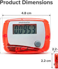 Portable Mini Digital Pedometer With LCD Screen Step Counter Tracking Walking Distance In Miles Calorie Burn And Exercise Time Plus Daily Target Monitor For Walks Runs And Daily Fitness On The Go Red, 4.8 cm x 3.5 cm
