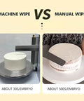 Comparison of Smooth As Butter Automatic Cake Icing Smoother And No Fuss Cream Spreading Machine vs manual icing process.