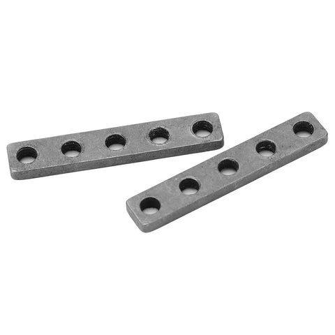 Built Like A Tank Stainless Steel Threaded Plate With Five M4 Screw Holes For Robot Builds And General Purpose Installation Fasteners That Stay Rock Solid Without Any Hassle At All, visible in angled view.