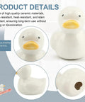 Upgrade Your Lavatory Style With These Dope Duck Toilet Bolt Covers And Slick Ceramic Screw Caps That Hit Different For Instant Bathroom Vibe Quick Install Two Pack For A Crisp Clean Finish. White ceramic duck design close-up detailing.