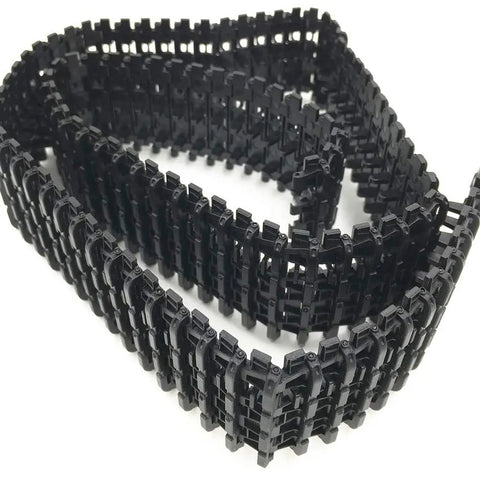 78 Cm Plastic Tank Track Chassis For Robot DIY Removable Track System Ideal For Repairing Broken Tracks And Building Custom Robotic Vehicles Durable 4.5 Cm Wide Rails 30.7 Inches Long, loose view, black material