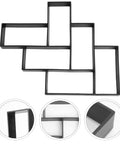 Walkway Paver Mold Kit Reusable Concrete Path Maker for DIY garden patio yard paving stones, black PP material