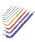 Solid Multi Color Hex Wrench Set With Long Arms For Tight Spots, CR V Steel Heavy Duty 9 Piece Key Kit Perfect For DIY Repairs And Garage Projects, 9mm blue wrench