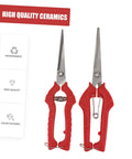 Two Pack Pruning Shears For Gardening Extendable Tree Pruner With Compact Design And Comfortable Handles, Anti Skid Grip, Lightweight Durable Garden Trimming Shears For Easy Pruning, red handled set