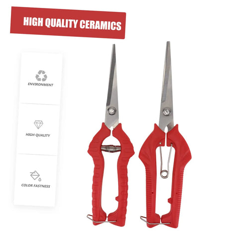 Two Pack Pruning Shears For Gardening Extendable Tree Pruner With Compact Design And Comfortable Handles, Anti Skid Grip, Lightweight Durable Garden Trimming Shears For Easy Pruning, red handled set