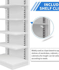 8 Pcs 40 Inch Shelf Pilaster Tracks And 24 Pcs Adjustable Metal Shelf Clips For Mortise Mount Pilaster Strips installed in cabinet