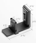 Sliding Barn Door Floor Guide Set With Adjustable U Shape Flexible Flush Design Wall Mounted Black 2 Pack Easy Peasy Install For Smooth Glide Space Saving Hardware Dual Pulley Protection, black wall-mounted guide with dimensions
