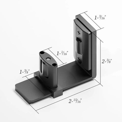 Sliding Barn Door Floor Guide Set With Adjustable U Shape Flexible Flush Design Wall Mounted Black 2 Pack Easy Peasy Install For Smooth Glide Space Saving Hardware Dual Pulley Protection, black wall-mounted guide with dimensions