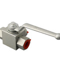 Three Way High Pressure Ball Valve Carbon Steel Manual Tee For Water Oil Gas BSP Thread 500 Bar Working Pressure G1/4 To G3/4 Size G3/8 Heavy Duty Industrial Fittings, angled view