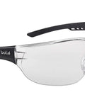 Ness Safety Glasses With Anti Scratch And Anti Fog Coating Ultra Wraparound Frame Black Frame Clear Lenses Universal Fit For All Day Comfort And All Round Vision For Work Or Home shown from side angle