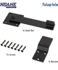 Heavy Duty 6 Inch Farm Flip Gate Latch For Outdoor Wood Fence And Barn Doors, Solid Black Gate Lock Hardware, Reversible 360 Degree Latch