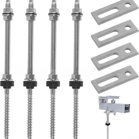 Rock Solid Solar Panel Mounting Fastener Kit With Durable 304 Stainless Steel Wood Screws And Support Plates for PV racking
