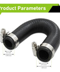 Heavy Duty Heater Core Bypass Hose Handles Heat Tight With Clamps Controls Cooling Crossover For Quick Warm Up On Ls1 Lsx Ls2 Ls3 Lq4 Lq9 V8 Blocks Fits Oem 551699 Sweats Easy Keeps Ride Running Slick Black, black rubber hose, 4.7 inches with clamps.