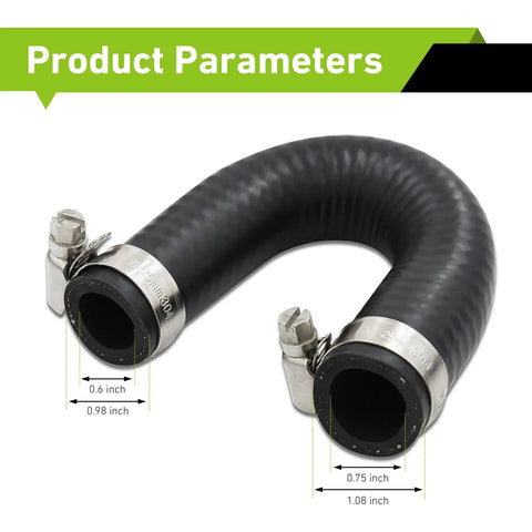 Heavy Duty Heater Core Bypass Hose Handles Heat Tight With Clamps Controls Cooling Crossover For Quick Warm Up On Ls1 Lsx Ls2 Ls3 Lq4 Lq9 V8 Blocks Fits Oem 551699 Sweats Easy Keeps Ride Running Slick Black, black rubber hose, 4.7 inches with clamps.