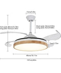 Ceiling Fan with Light 42 Inch Wireless Control Illuminated Fan for Living, featuring metal construction and ABS blades.