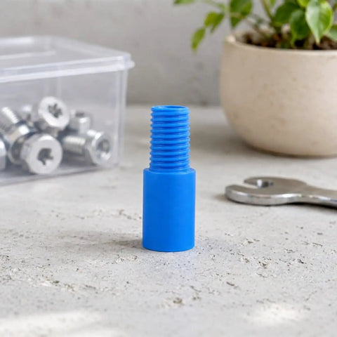 Three Piece Mop Handle Threaded End Tips Kit For Wood And Metal Poles Easy Install Extension Pole Adapter Replacement Parts For Brooms And Mops No Fuss Household Cleaning Tool blue threaded plastic tip
