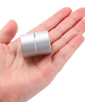 Aluminum Shaft Coupler 8 To 16mm ID, 40mm Long Rigid Joint Connector held in hand for size reference