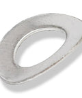 Ultra Handy 100 Piece M6 Wave Lock Washer Set In 304 Stainless Steel, Curved Spring Washers Gaskets Kit With 6mm Inner Diameter, 12mm Outer Diameter, 1mm Free Height, 0.3mm Thickness For Quick DIY Repairs. Close-up of M6 304 stainless steel wave lock washer