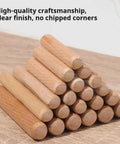 Five Size Hardwood Wood Dowels Set M5 M6 M8 M10 M12 Beveled Ends Fluted Pins For Woodworking Crafts And Furniture DIY Projects 100 Pcs