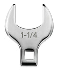 Heavy Duty 1/2 Inch Drive Jumbo Crowfoot Wrench 1 1/4 Inch SAE Open End Wrench with mirror polish and cutout detail.