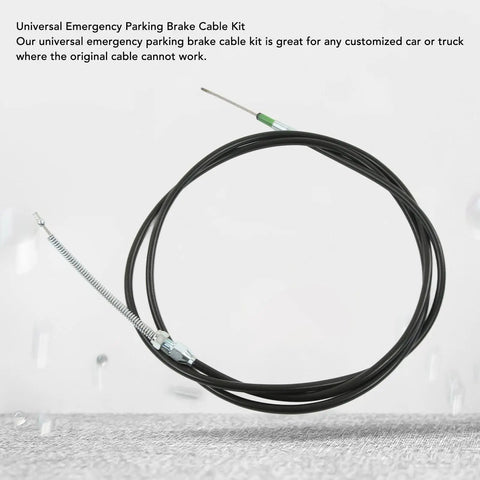 Universal Boss Grade Parking Brake Cable Kit With Reinforced Abs Plastic Handbrake Assembly showing a flexible cable for custom vehicles.