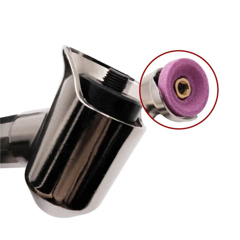 The Ultimate Pneumatic Mini Grinder With 45 Or 90 Degree Swivel Head High Speed Air Powered Rotary Tool showing a threaded attachment for grinding.