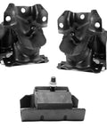 Engine Mount And Transmission Mount Kit For Yukon Tahoe Silverado Sierra 07 To 13 Front Left And Right Engine Mounts Plus Rear Transmission Mount Fits Chevy GMC Trucks 1500 2500 3500, 3-piece black rubber