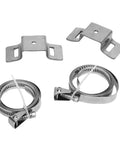 Heavy Duty Sign Mounting Brackets For Large Poles, Adjustable Street Sign Hardware with Rugged Pole Clamps and Round Bracket Kit
