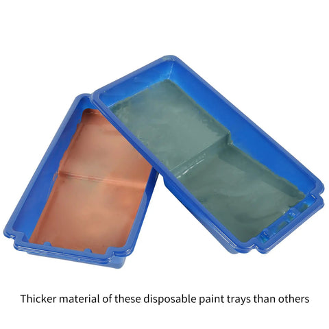 Blue and brown liners for 4 Inch Paint Tray With Liners Kit Includes 10 Disposable Liners And Roller Frame For Small Projects