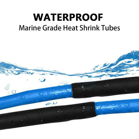 Heavy Duty Marine Grade Dual Wall Heat Shrink Tubing Roll 3:1 Adhesive Lined Wire Jacket Half Inch By Ten Feet Black in water