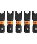 Top Tier Spanner Number 14 Snake Eye Impact Driver Bits one inch long with quarter inch shanks, five pack of S2 steel.