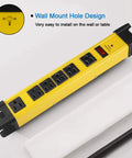 Heavy Duty 6 Outlet Power Strip Surge Protector With 15A 125V 6Ft Extension Cord Industrial Grade Metal Housing 1200 Joules ETL Listed